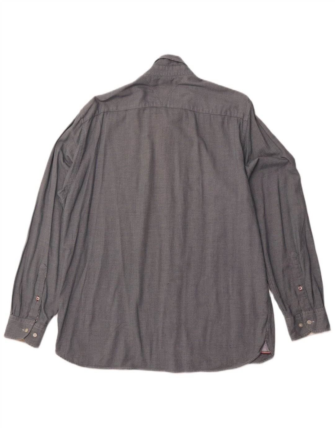 TOMMY HILFIGER Herren Regular Fit Hemd XL Grau gefleckte Baumwolle