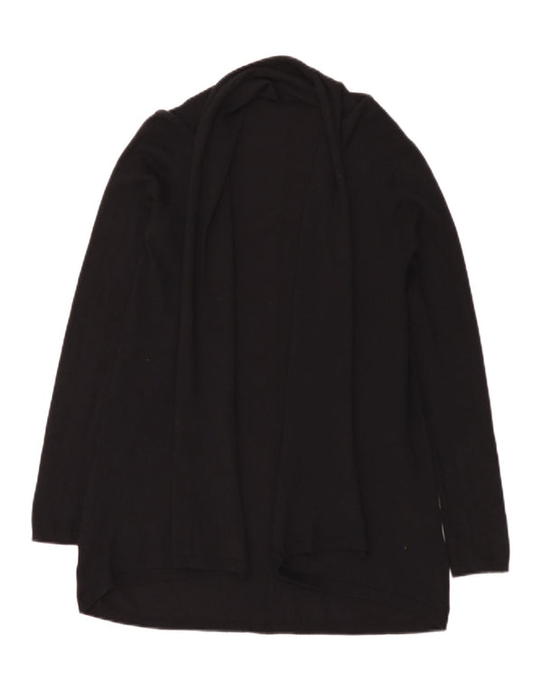 Zara Womens Longline Open Cardigan Sweater UK 10 Small Black Viscose