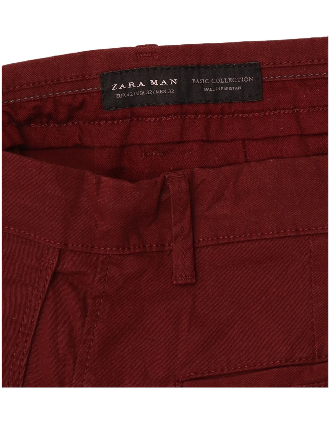 Zara Slim Chino-Hose für Herren, EU 42, Mittel W32 L30, Kastanienbraun
