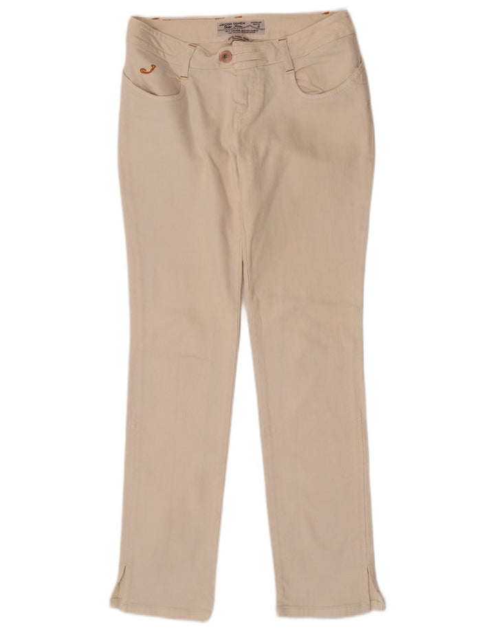Jacob Cohen Damen Slim Jeans W28 L30 Beige Baumwolle