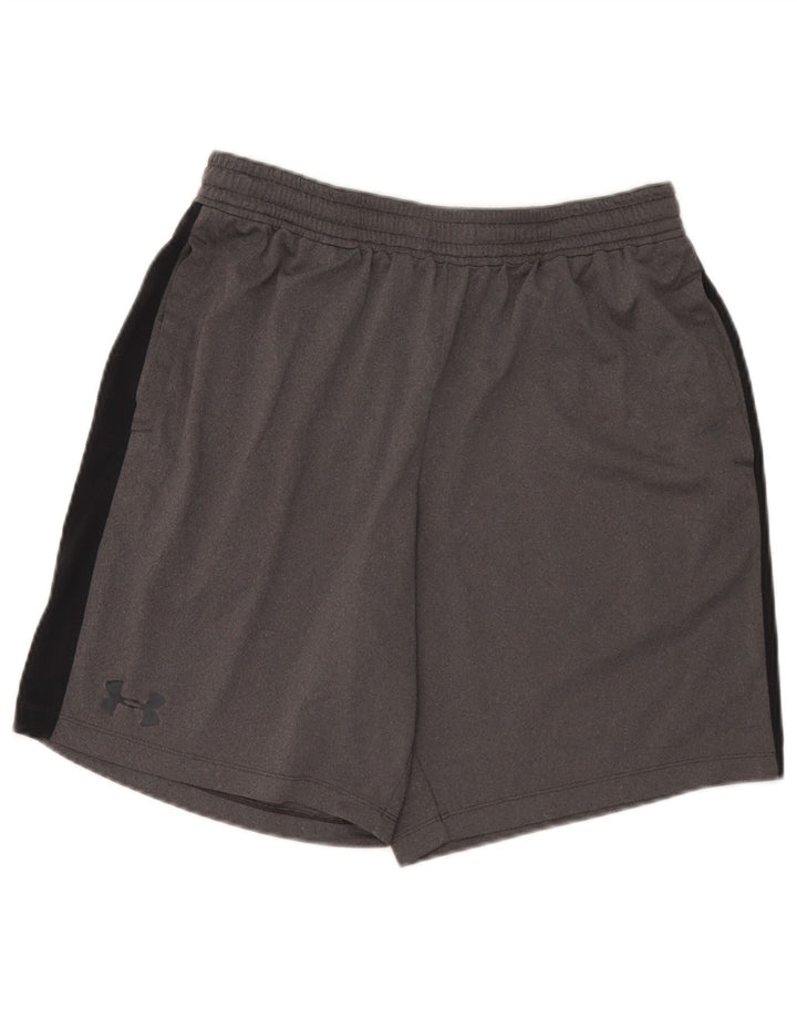 Under Armour Herren-Sportshorts, großes graues Colourblock-Polyester