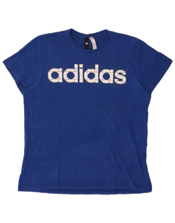 Adidas Herren Grafik T-Shirt Top XL Blau Baumwolle