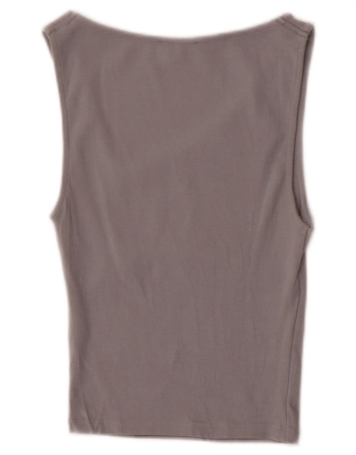 Zara Damen Crop Vest Top UK 8 Small Grau