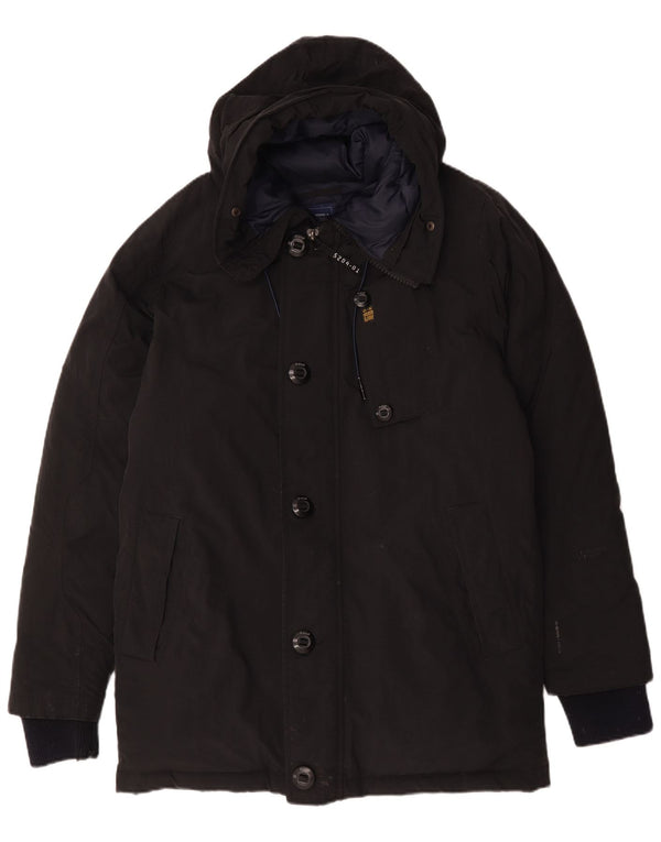 G-Star Herren-Mantel mit Kapuze, gepolstert, UK 40, Größe L, schwarzes Nylon