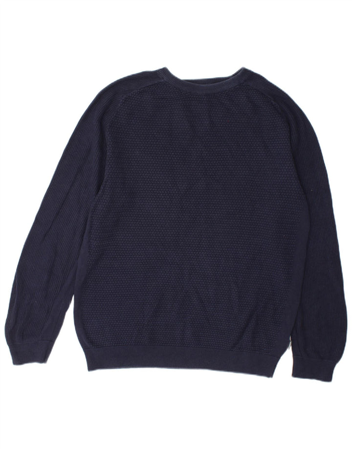 Jack & Jones Herren-Pullover mit Rundhalsausschnitt, mittelmarineblaue Baumwolle