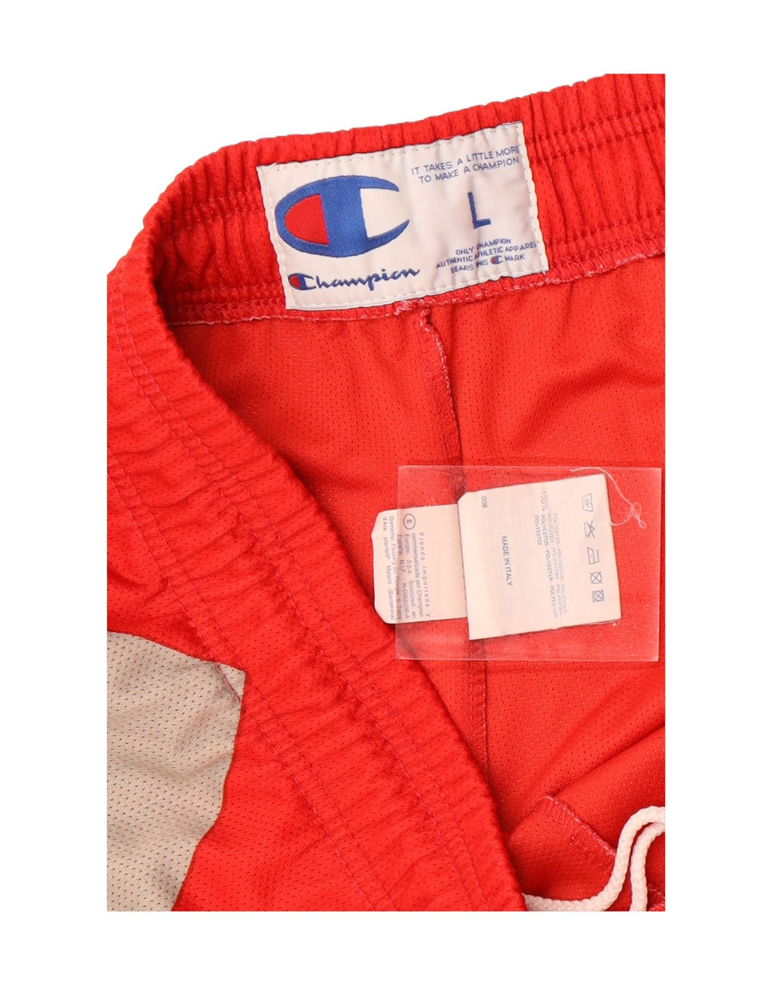 Champion Herren-Sportshorts mit Grafik, groß, rotes Farbblock-Polyester