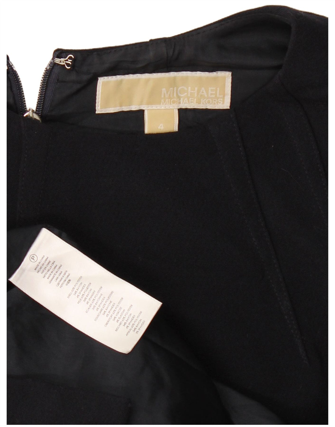 Michael Kors Damen Ärmelloses, figurbetontes Kleid US 4 Small Marineblau Polyester