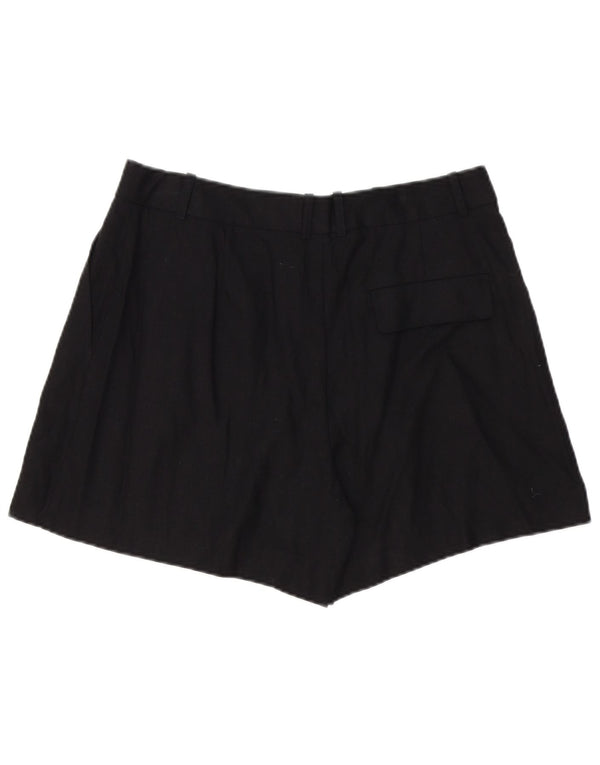 Zara Damen Chino-Shorts, groß, W32, schwarzes Leinen