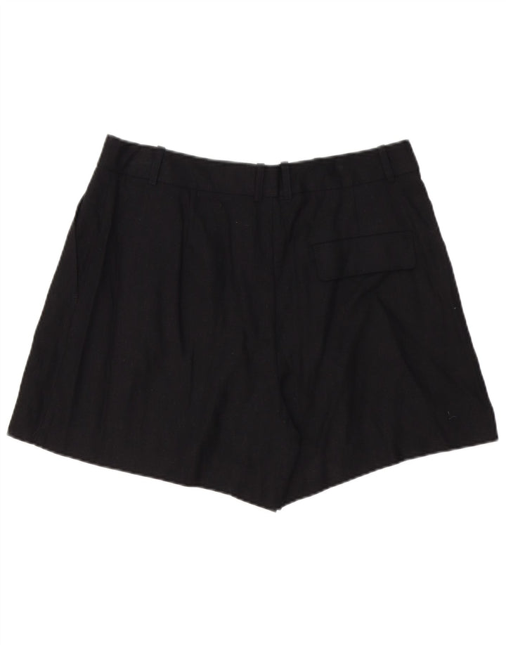 Zara Damen Chino-Shorts, groß, W32, schwarzes Leinen