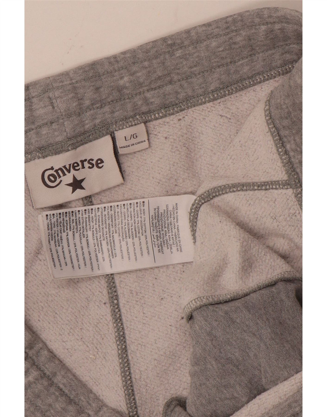 CONVERSE Damen Trainingshose Jogger UK 16 Large Grau meliert