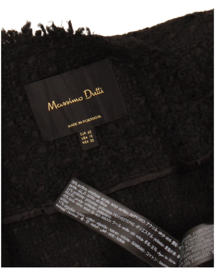 Massimo Dutti Damen Blazer Jacke EU 42 Großes schwarzes Acryl