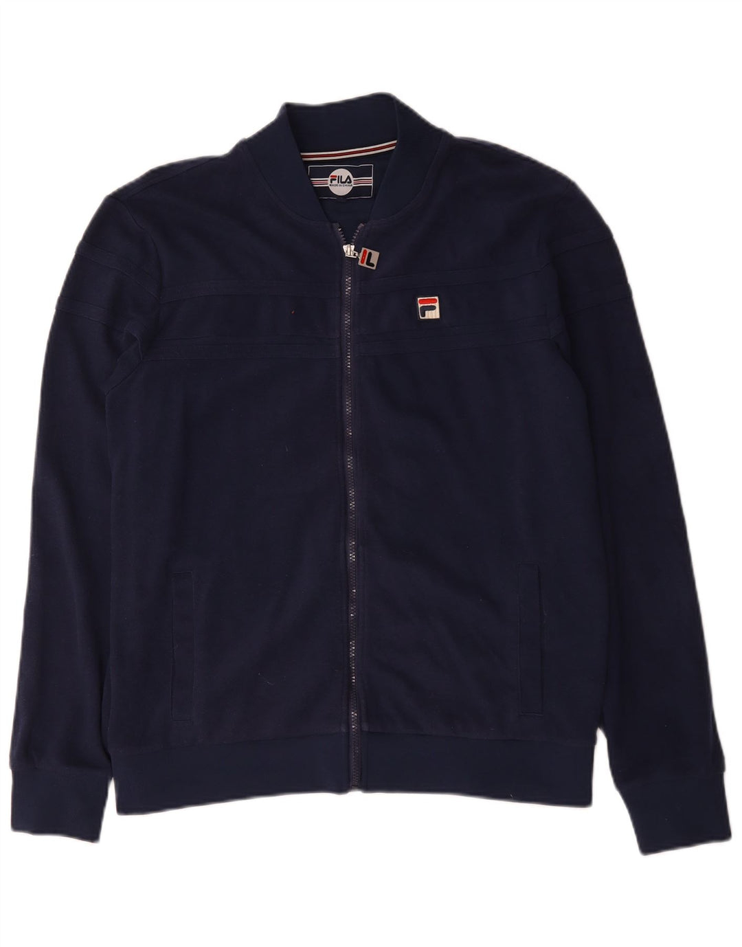 Fila Herren-Trainingsanzug-Top-Jacke, große marineblaue Baumwolle