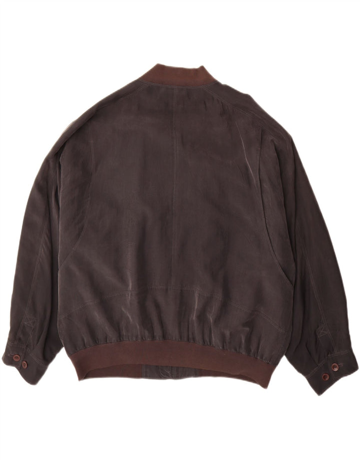 Vintage Herren Bomberjacke UK 42 XL Braun Seide