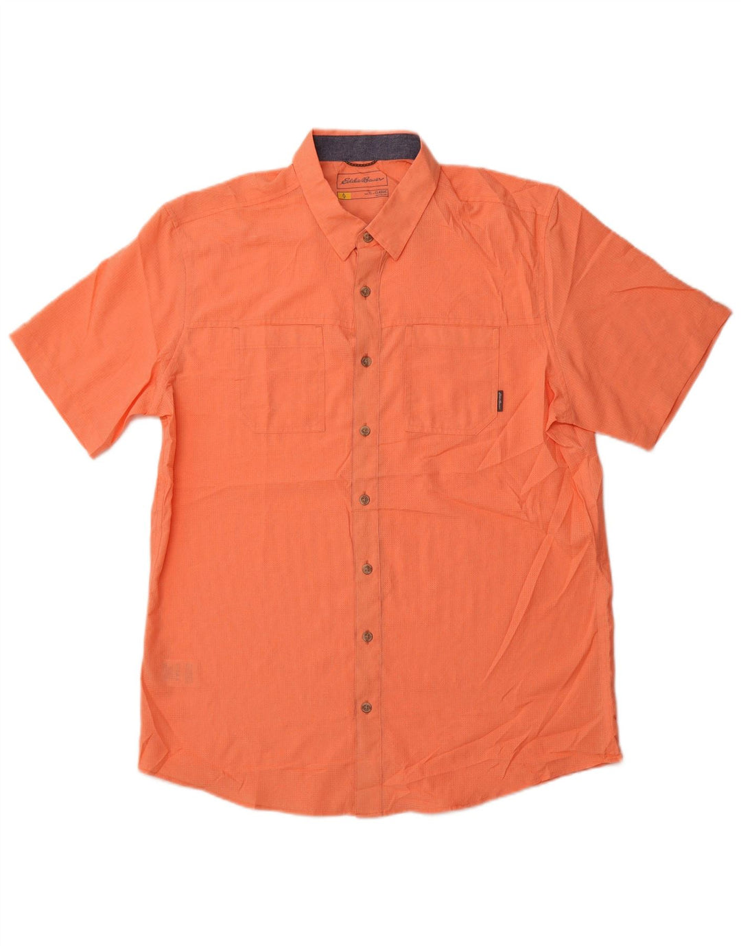 EDDIE BAUER Herren Classic Classic Fit Kurzarmhemd Large Orange