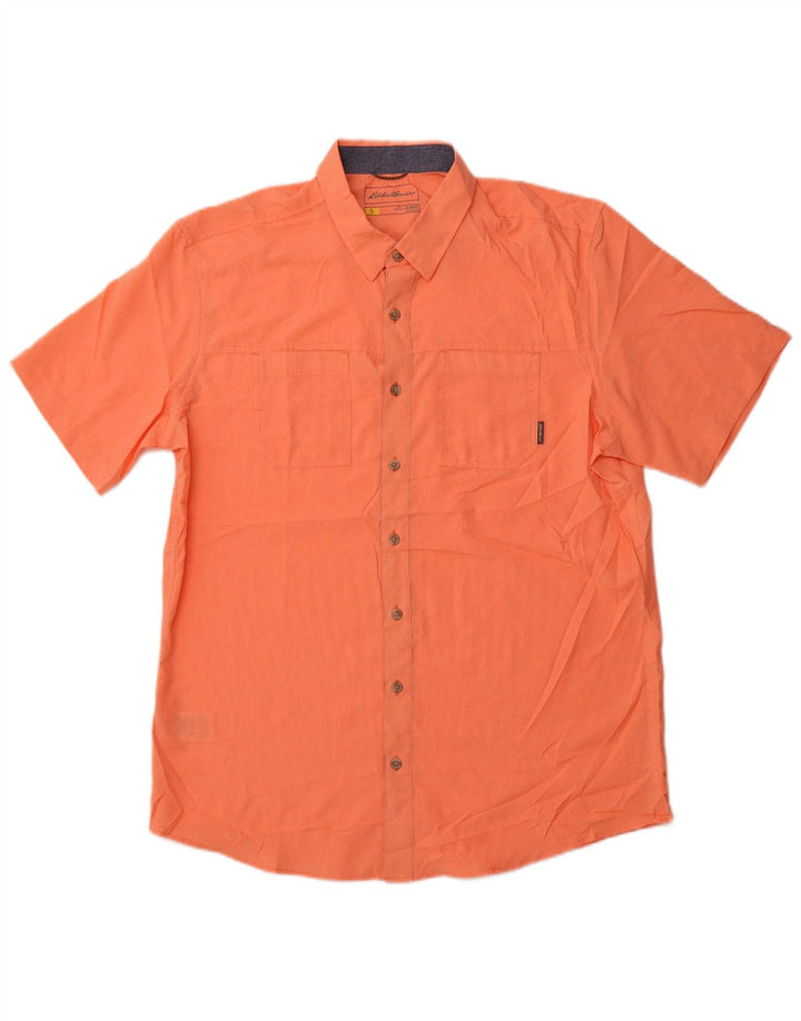 EDDIE BAUER Herren Classic Classic Fit Kurzarmhemd Large Orange