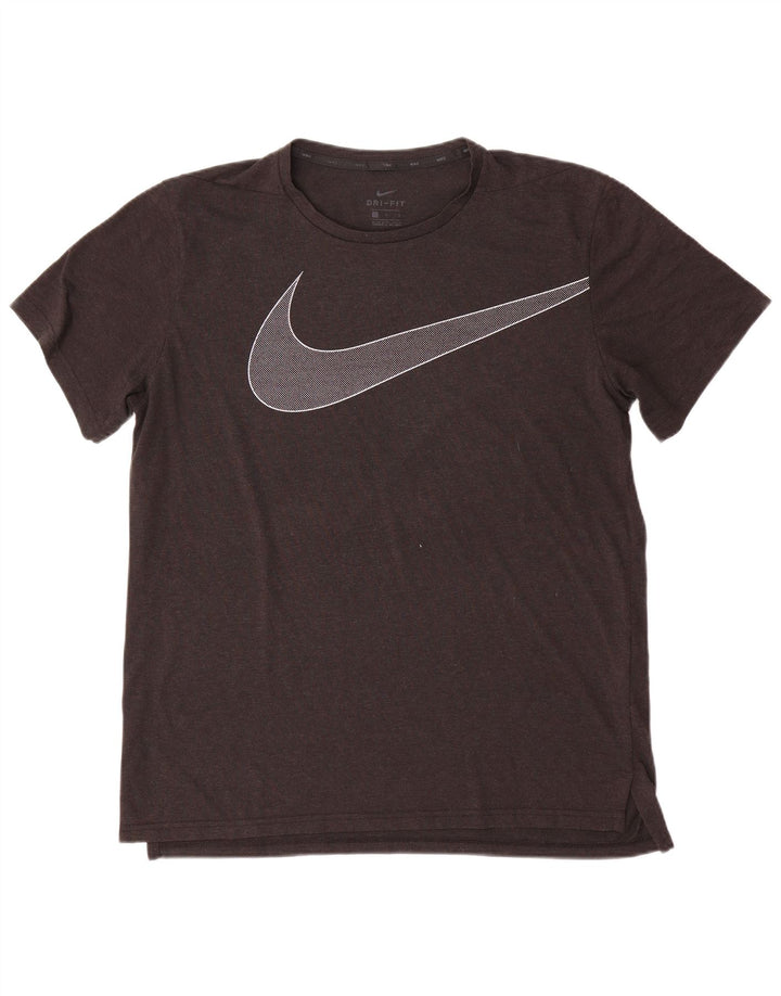 Nike Herren Dri Fit Grafik-T-Shirt-Oberteil, großes graues Polyester