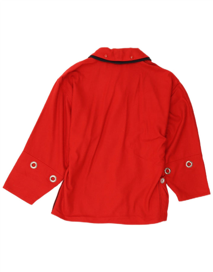 Vintage Damen Bomberjacke IT 44 Mittelrote Wolle