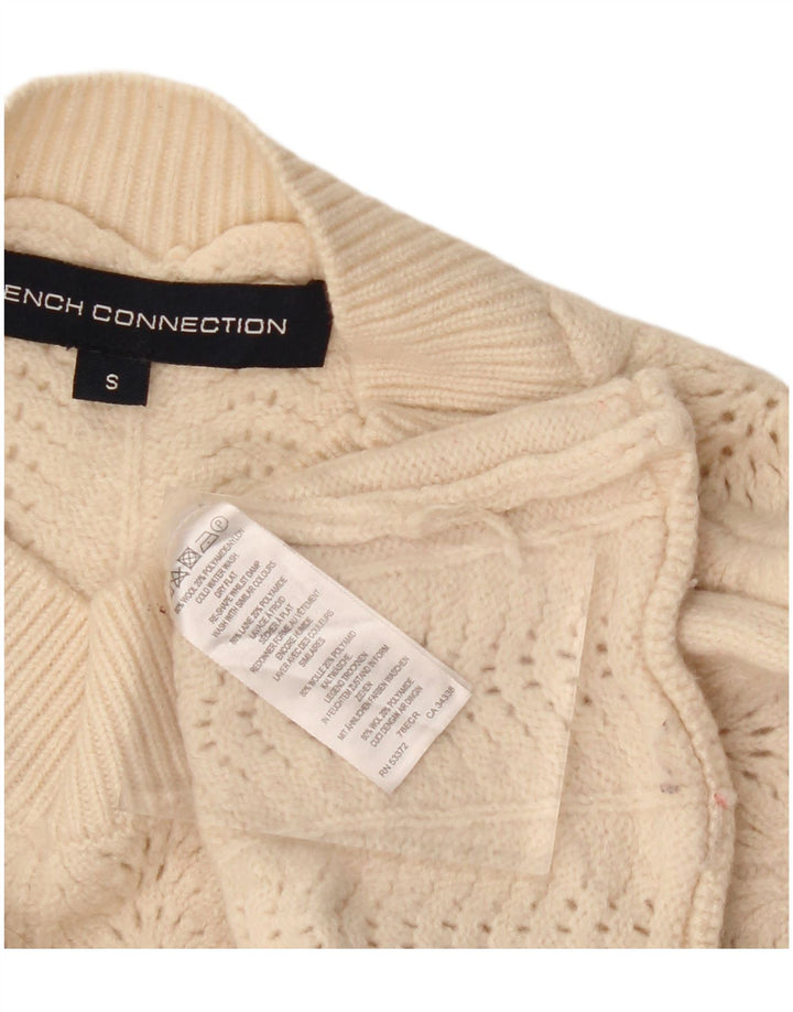French Connection Damen Crop Rollkragenpullover Pullover UK 10 Small Off Wh