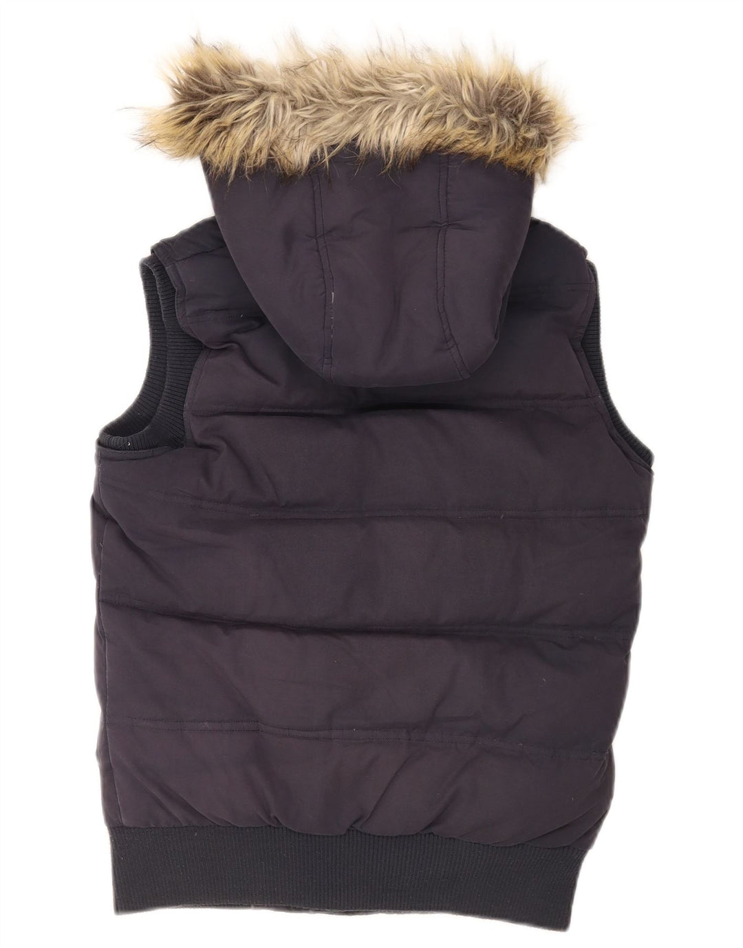 Fat Face wattierte Damen-Weste mit Kapuze, Größe S, Marineblau, Polyester