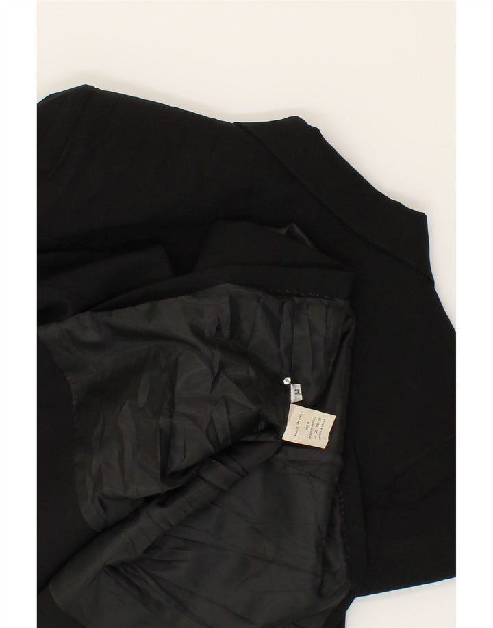 VINTAGE Womens 4 Button Blazer Jacket UK 14 Medium Black Polyester Vintage Vintage and Second-Hand Vintage from Messina Hembry 