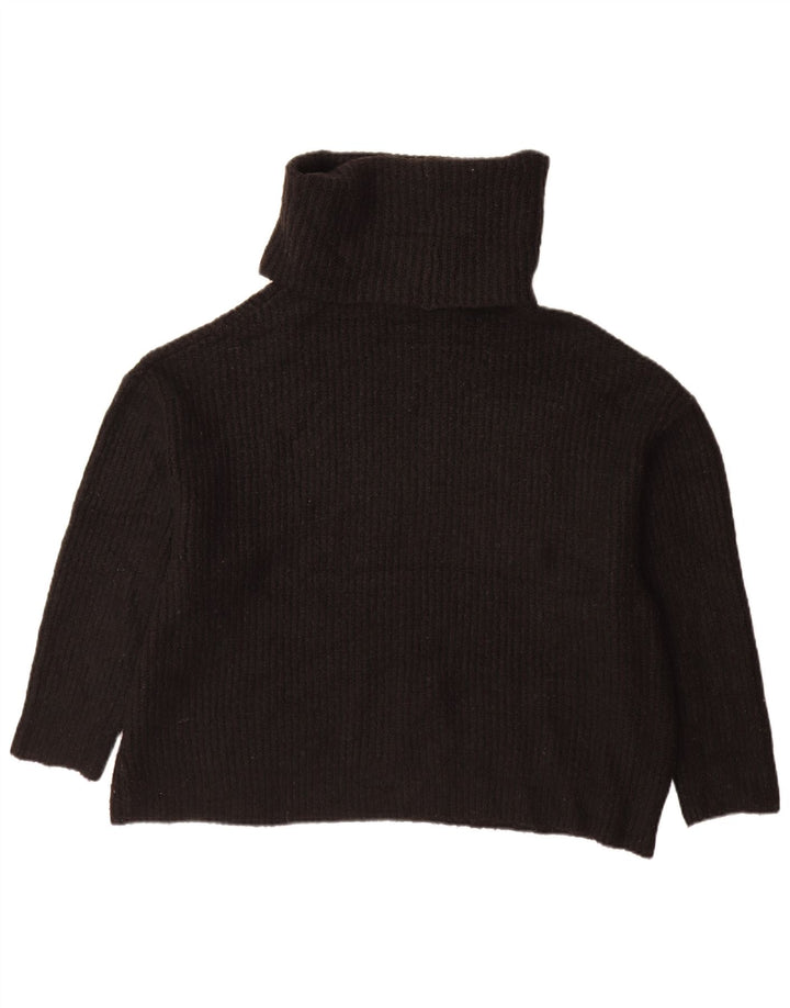 Zara Damen-Pullover mit Rollkragen, übergroß, Gr. 10, Größe S, Schwarz, Acryl
