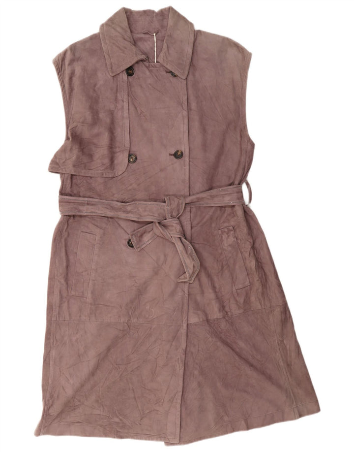 Brunello Cucinelli Damen Ärmelloser Wildleder-Trenchcoat IT 42 Mittelbraun