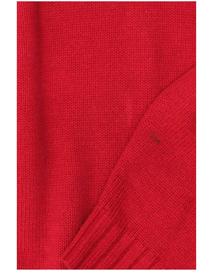 Massimo Dutti Herren-Pullover mit Reißverschluss, XL, rote Baumwolle