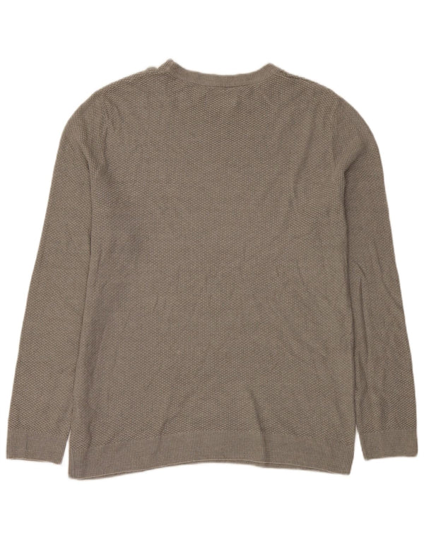 Jack & Jones Herren-Pullover mit U-Boot-Ausschnitt, XL, graue Baumwolle