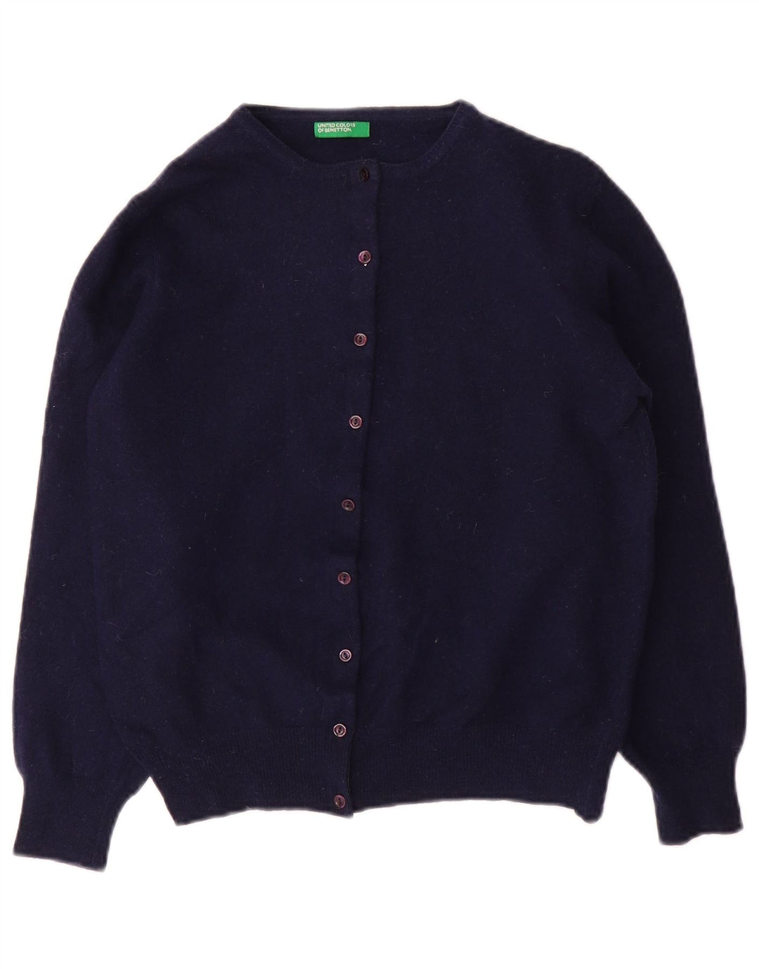 BENETTON Mädchen-Cardigan-Pullover, 15–16 Jahre, kleine marineblaue Wolle
