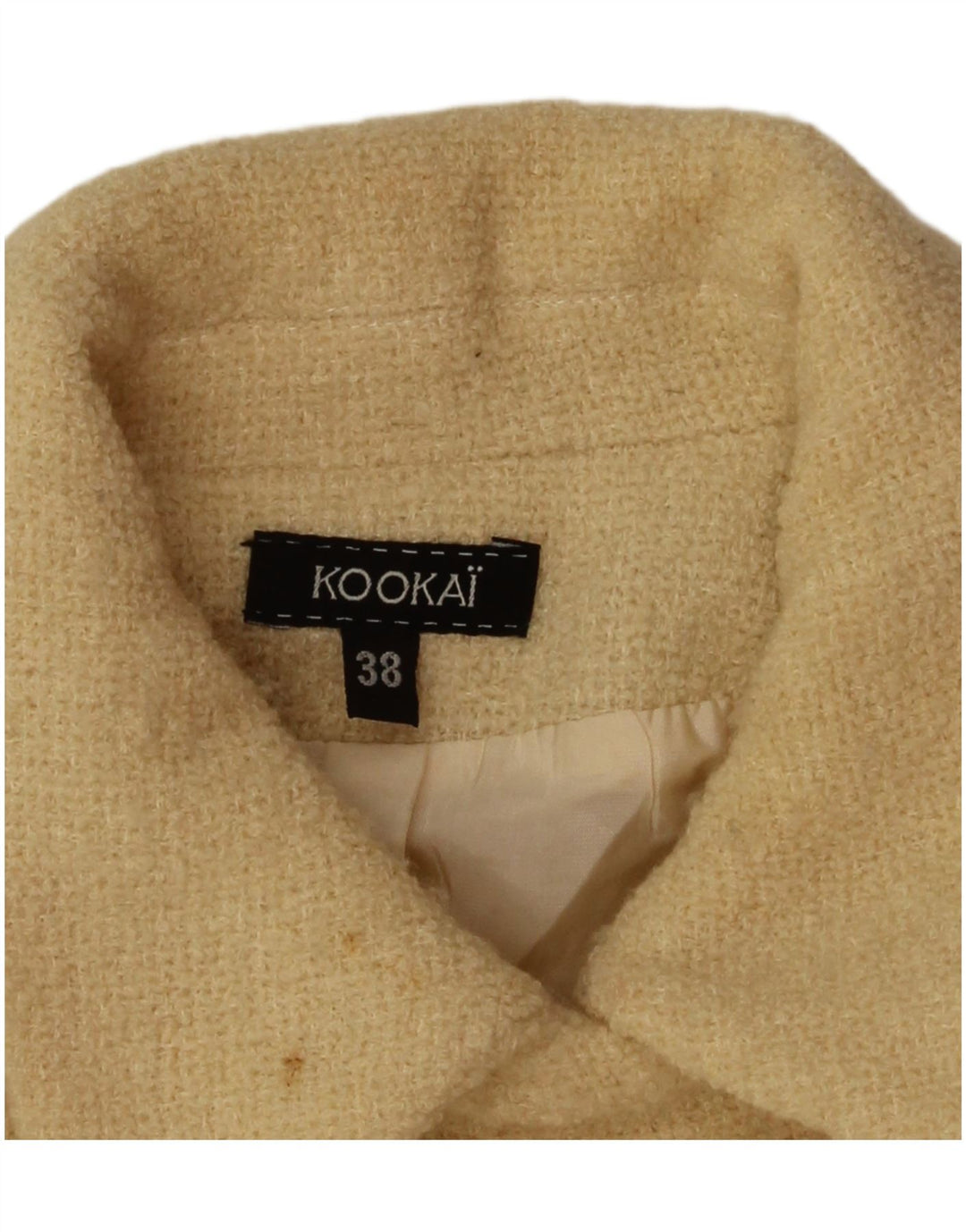Kookai Damen Crop Pea Coat EU 38 Mittelbeige Wolle