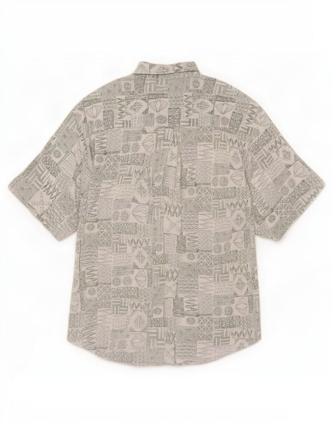 Club D'Amingo Herren-Kurzarmhemd, Größe 41/42, großes grünes Patchwork