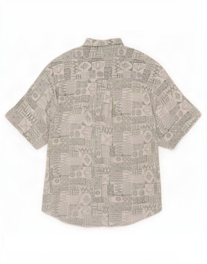 Club D'Amingo Herren-Kurzarmhemd, Größe 41/42, großes grünes Patchwork