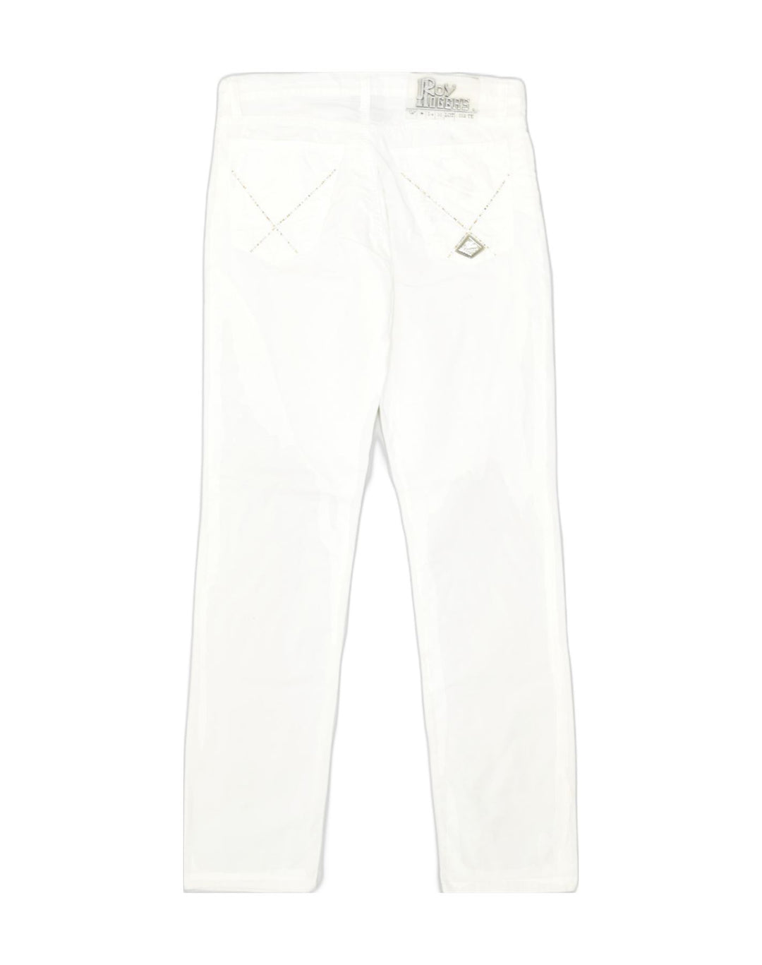 ROY ROGERS Womens Slim Casual Trousers IT 44 Medium W30 L31 White Cotton | Vintage Roy Rogers | Thrift | Second-Hand Roy Rogers | Used Clothing | Messina Hembry 