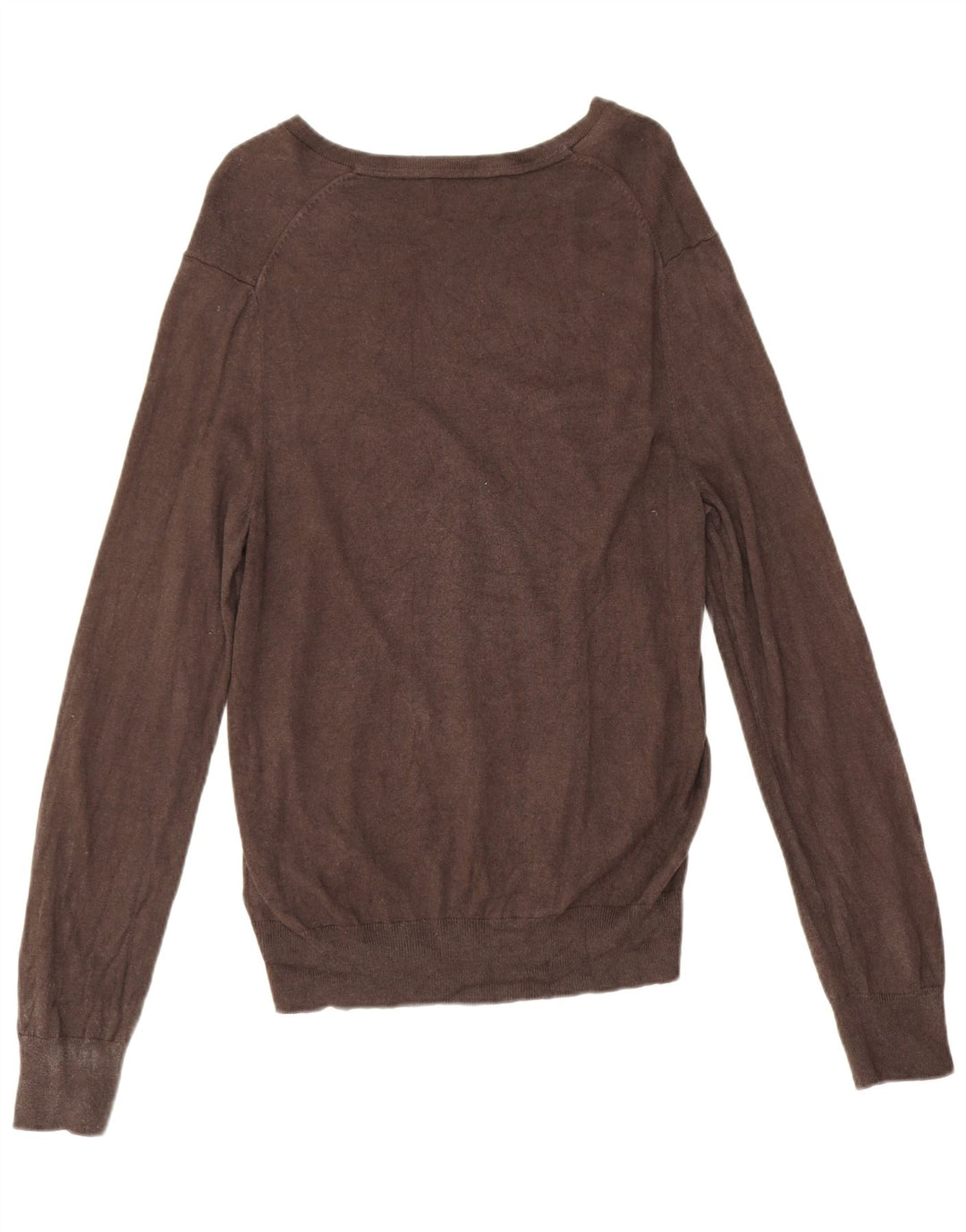 Banana Republic Herren-Pullover mit V-Ausschnitt aus mittelbrauner Seide