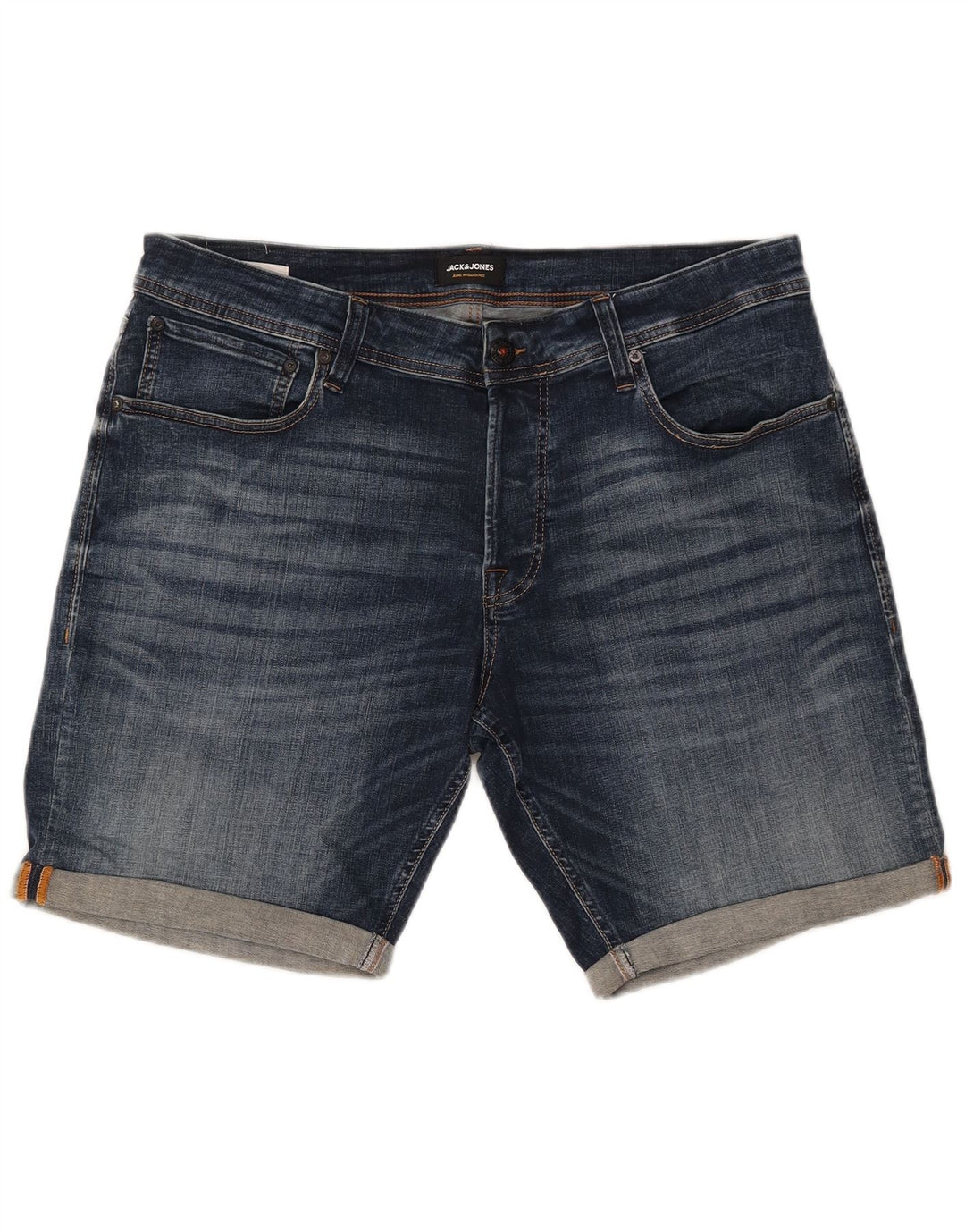 JACK & JONES Herren Jeansshorts 2XL W42 Blaue Baumwolle
