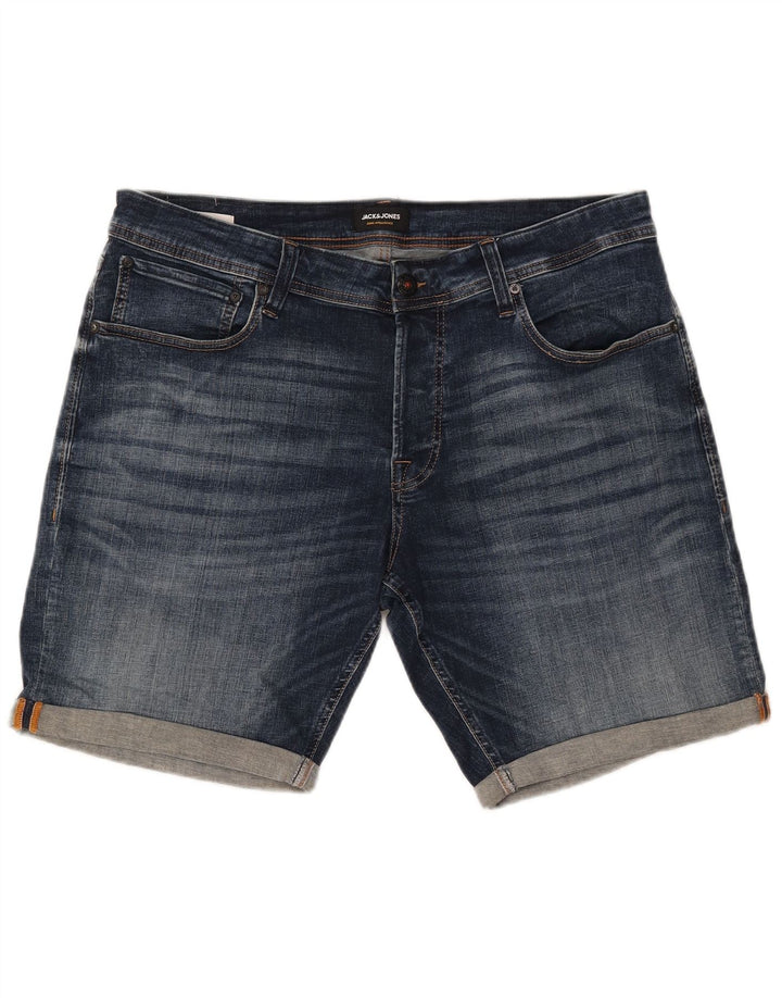 JACK & JONES Herren Jeansshorts 2XL W42 Blaue Baumwolle