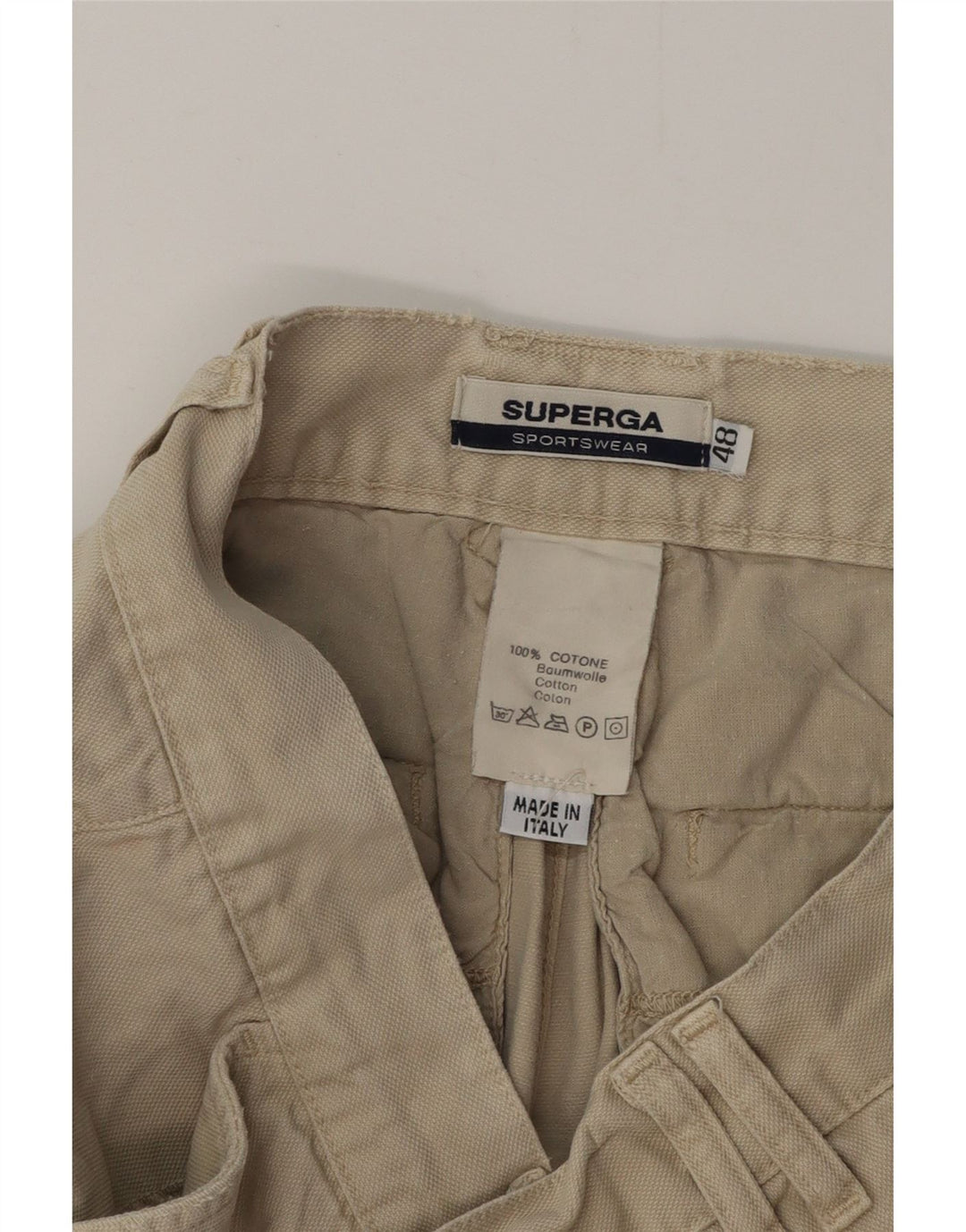 SUPERGA Herren Cargoshorts IT 48 Medium W32 Beige Baumwolle
