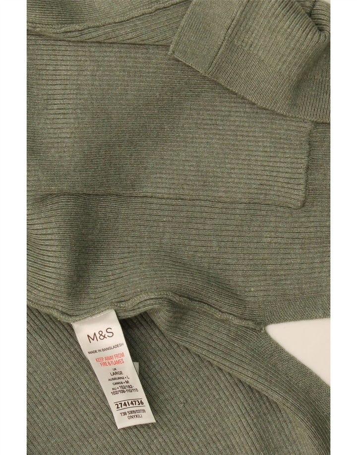 Marks & Spencer Damen Übergroßer offener Cardigan-Pullover UK 16 Large Khaki