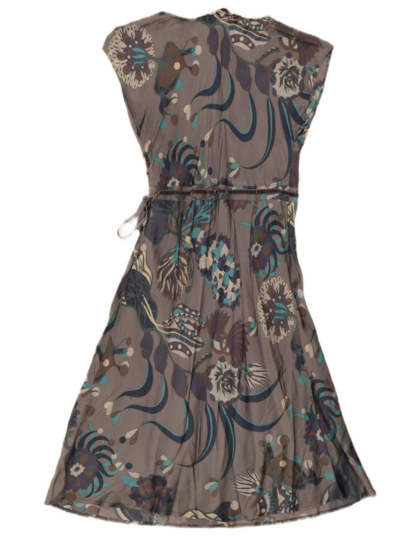 Max & Co. Wickelkleid für Damen, Gr. 8, klein, grau geblümt