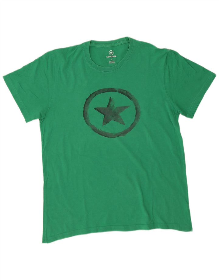 Converse Herren Grafik-T-Shirt-Oberteil aus mittelgrüner Baumwolle
