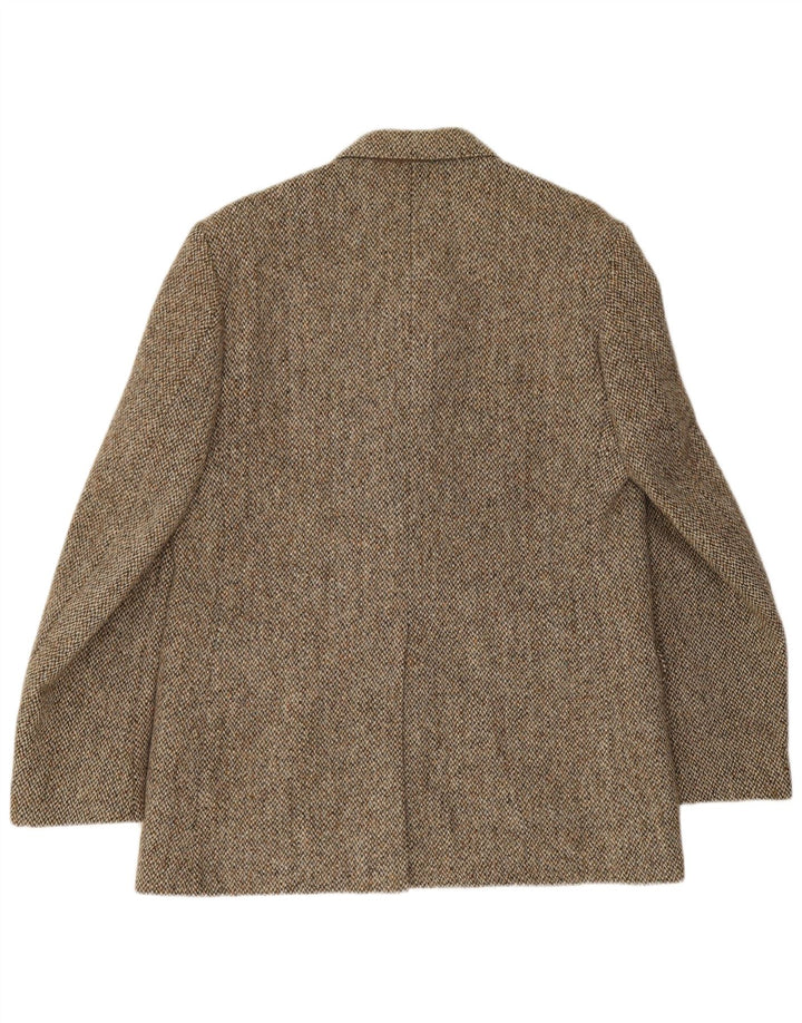 Harris Tweed Herren-Blazer mit 3 Knöpfen, UK 38, mittelgrün, Fischgrätenmuster