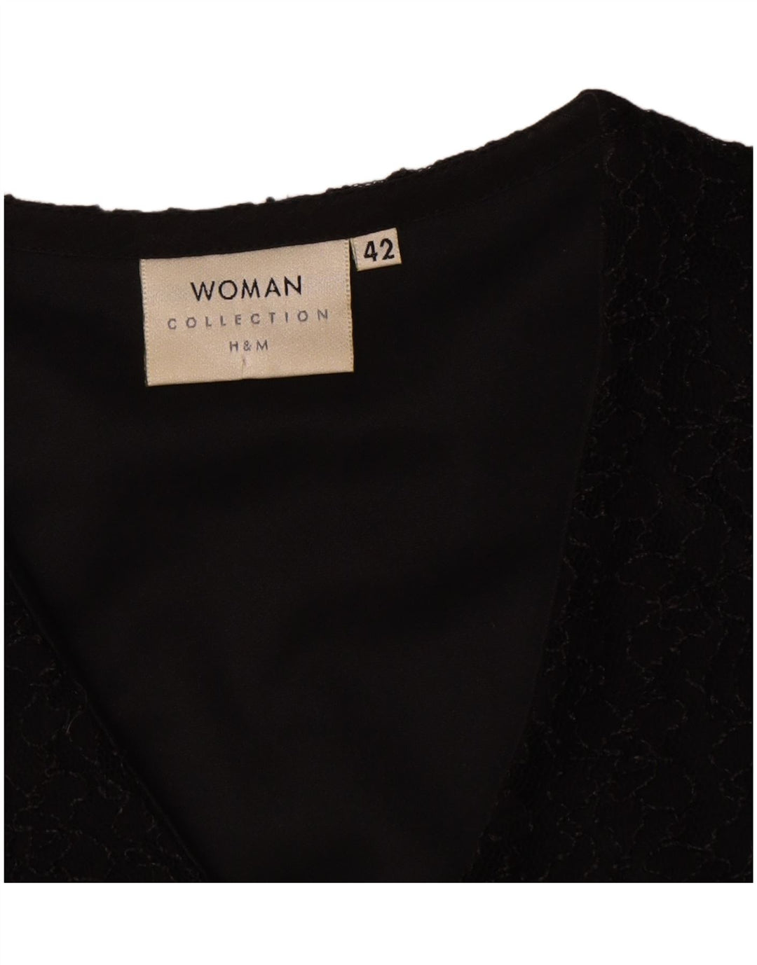 H&M Damen-Hemdbluse IT 42 Mittelschwarzes, geblümtes Nylon
