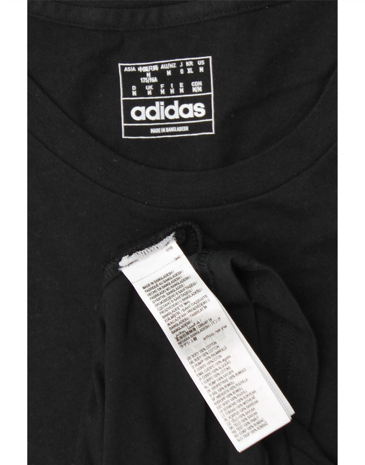 Adidas Herren T-Shirt Top Medium Schwarz Baumwolle