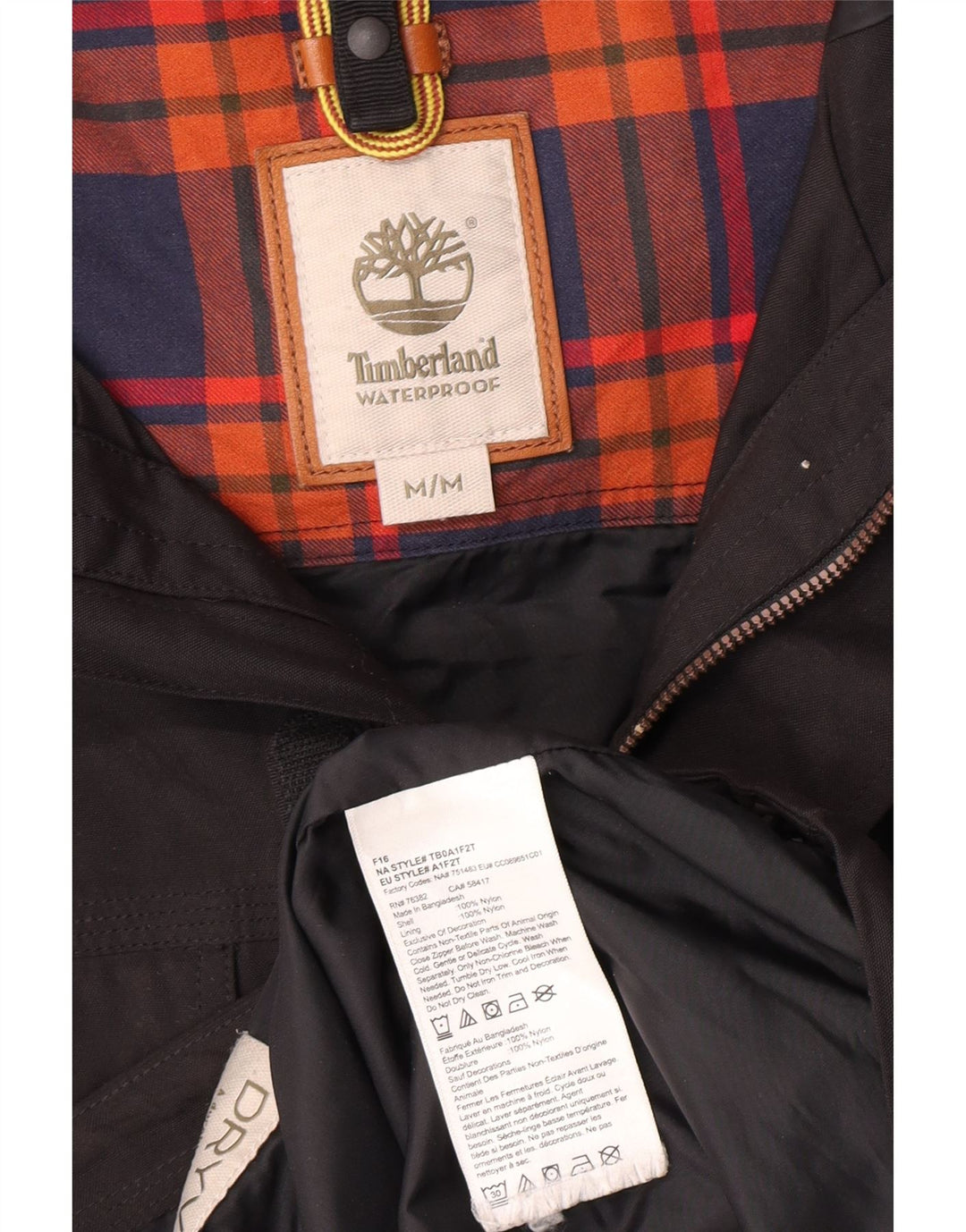 Timberland Herren-Windbreakerjacke mit Kapuze, UK 38, mittelschwarzes Nylon