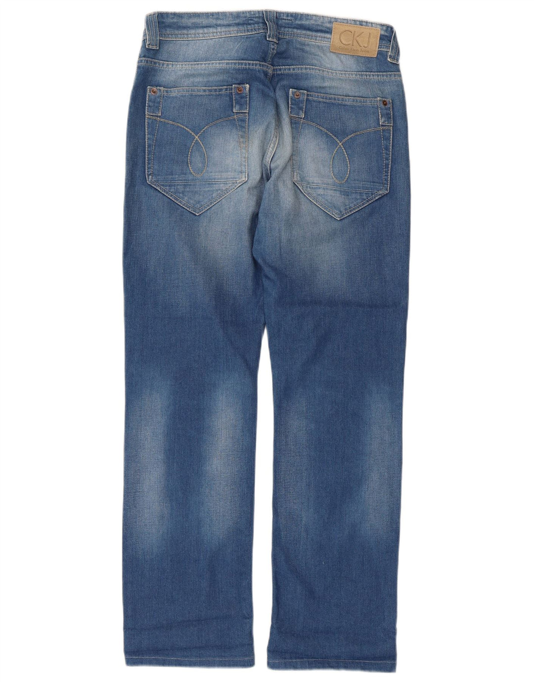 Calvin Klein Damen Straight Jeans W31 L29 Blaue Baumwolle
