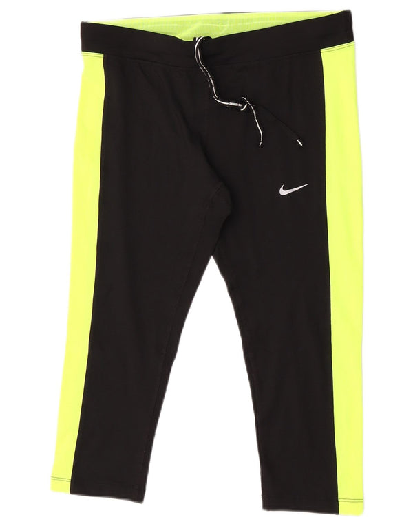 Nike Damen Dri Fit Capri-Trainingshose, UK 14, Mittelschwarz, Farbblock