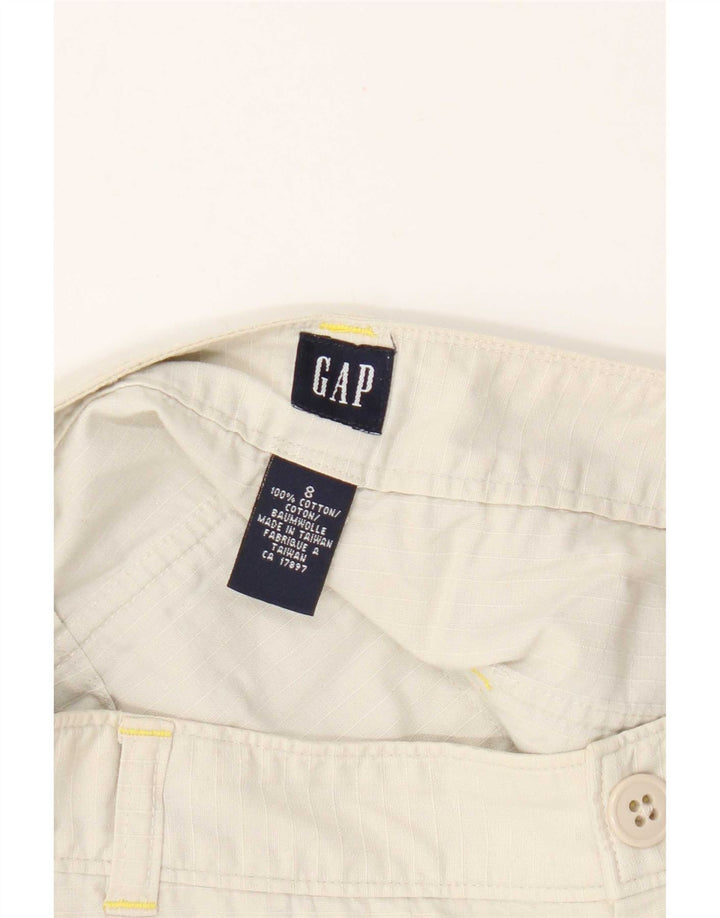 Gap Damen Chino-Shorts US 8 Medium W28 Beige karierte Baumwolle