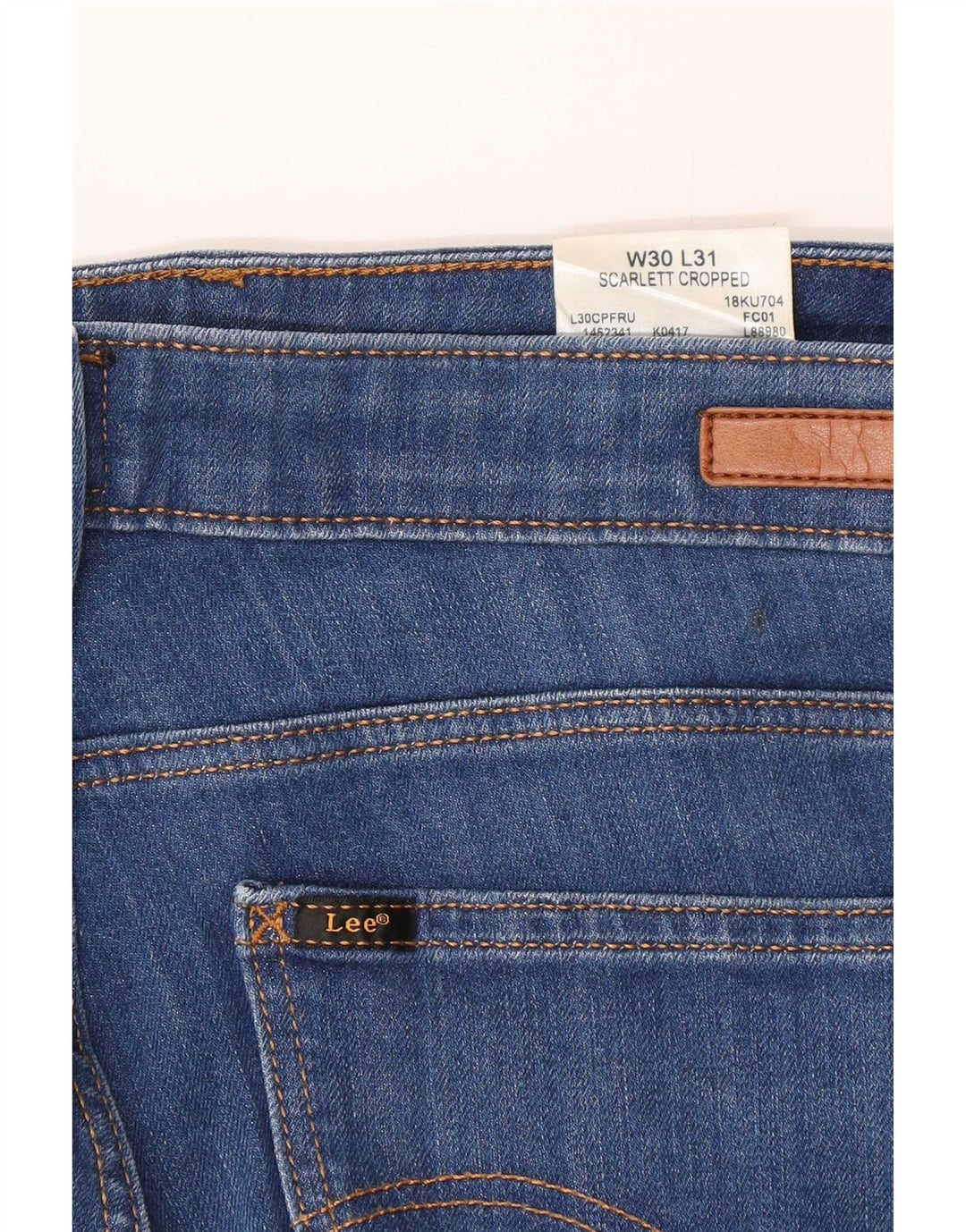 Lee Damen Scarlett verkürzte Jeans W30 L25 Blaue Baumwolle