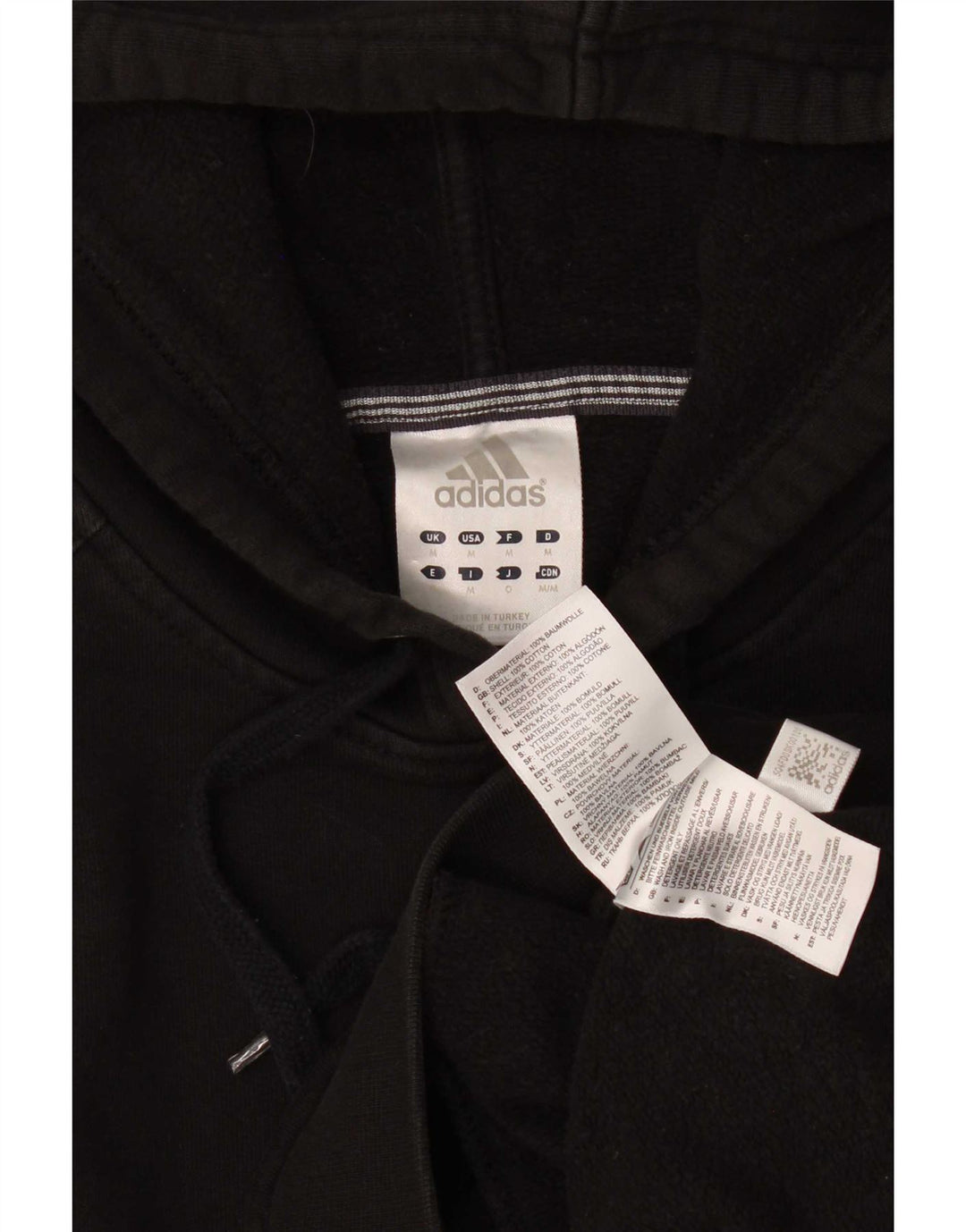 Adidas Herren Kapuzenpullover Mittelschwarz Baumwolle