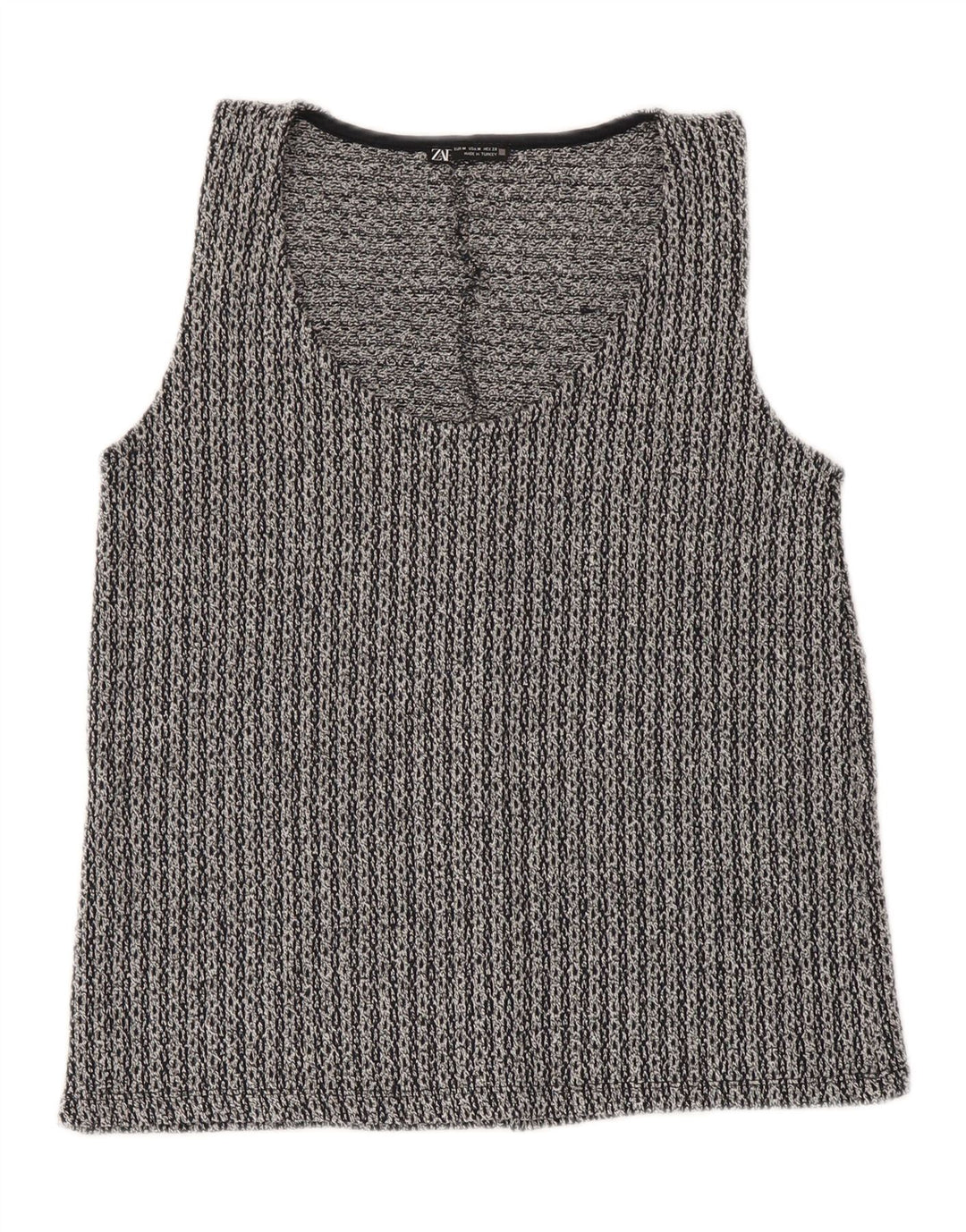 Zara Damen Weste Top UK 12 Mittelgraues Polyester